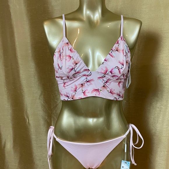 FRANKIES BIKINIS WOMEN SUMMER SWIM BIKINI PINK CHERRY BLOSSOM SET NWT NEW - Picture 5 of 8